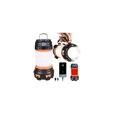 Wiederaufladbare LED-Laterne, 1000 Lumen, 4000 mAh, 360°-Campinglampe, tragbarer, wiederaufladbarer LED-Scheinwerfer, extrem leistungsstark, 6 Beleuchtungsmodi für Camping, USB-Kabel -Crezuo