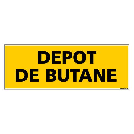 Panneau de Signalisation danger DEPOT DE BUTANE (C0141) - Adhésif - 210 x 75 mm