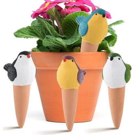 Set mit 4 Tonkegeln zur Bewässerung, Ton-Bewässerungskegel, gute Wasserdurchlässigkeit, Tonkegel-Bewässerung für Blumen, Topfpflanzen und Gartenpflanzen (1/4)