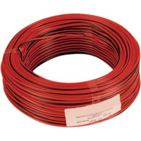 100 x CAVO ELETTRICO HI-FI 2X0,50 MM ROSSO-NERO