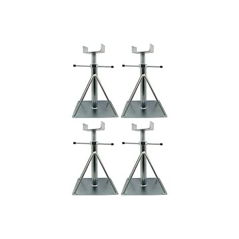 Pack 4 martinetes galvanizados regulables para mobil home 270-400 mm soporte de nivelación y estabilización