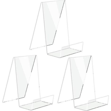 Lot de 3 supports/serre-livres en acrylique transparent, support à livres, livre (1/5)
