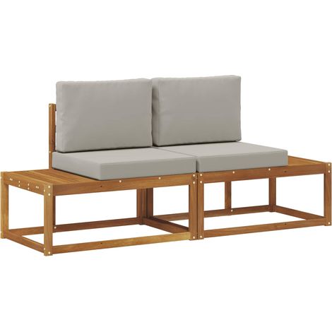 Maison Exclusive - Outdoor End Sofa mit Kissen 2 Stück Natürlich
