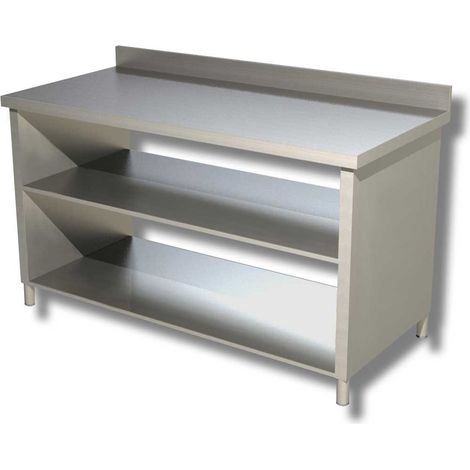 Table avec 2 etageres et panneaux lateraux avec dosseret gamme 700 - Ristopro