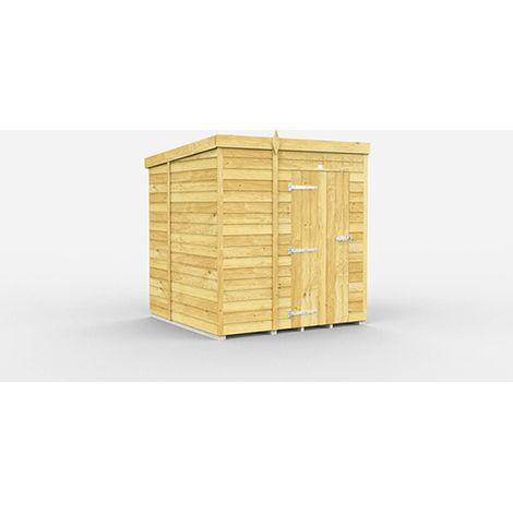 6 x 7 Feet Pent Shed - Single Door Without Windows - Wood - L214 x W185 x H201 cm