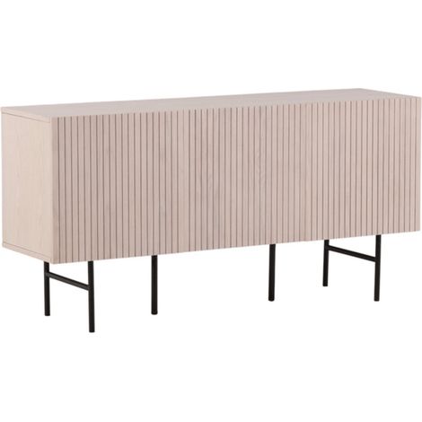 Bahut Design Nervuré "Bjorkon" 150cm Naturel (1/5)