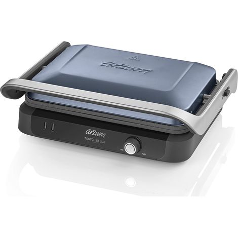 Arzum Tostçu Delux 1800W, Kontaktgrill Sandwichmaker Sandwich-Toaster Blau