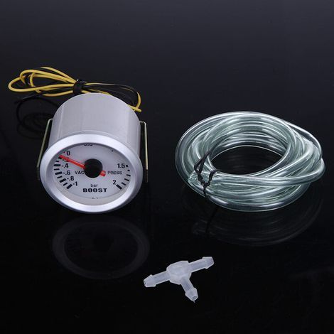 Vakuummeter für Kfz-Turbolader, 2 Zoll (52 mm), Messbereich 1 bis 2 bar, blaue LED-Beleuchtung. (1/5)