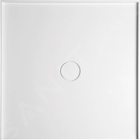 Receveur de douche en marbre de culture alcôve MIRAI, 90x90x1,8cm, blanc (1/5)