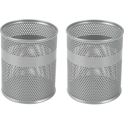 EasyPAG Mesh-Stifthalter, 2er-Set, Silber.