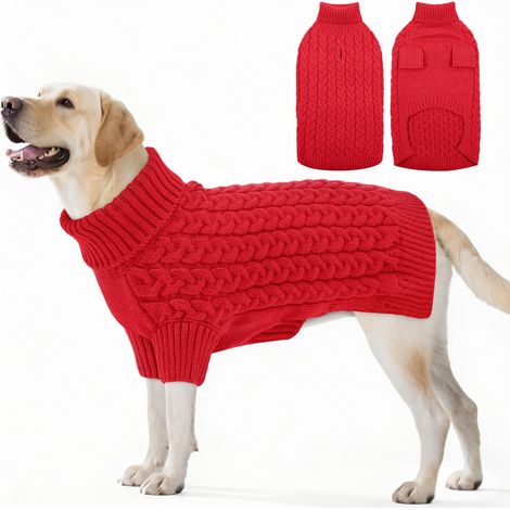 Pull Chien XL Hiver Col Roulé Tricot Chaud Grand Chien (1/5)