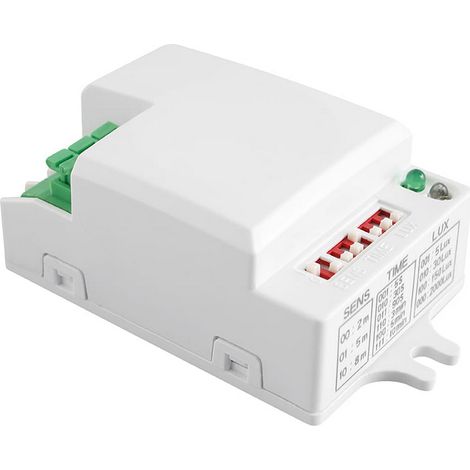 Mikrowellen-Bewegungssensor SRC812 MINI, max. 500 W, AC 220–240 V, 50/60 Hz, Betriebswinkel 360 °, Bereich 2–8