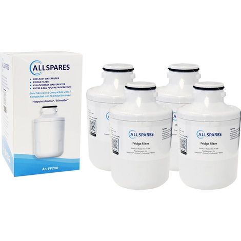 Filtros de agua AllSpares (4 unidades) para refrigeradores americanos (lado a lado), compatibles con WPRO 482000091353 / C00300448 (1/3)