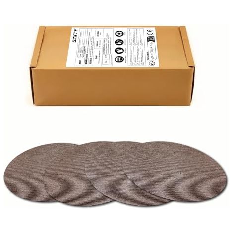 50 pièces Disque Abrasif 125mm Maille de Poncage Autoagrippant Grain P60 P80 P120 P180 P240 Pour Bois, Mastic, Peinture, Ponceuse Excentrique - (1/5)