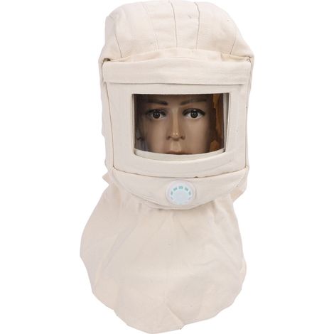 Casque de sablage ventilé Ortviai en toile résistant au vent – protection visage et cou pour ponçage, peinture, revêtement poudre