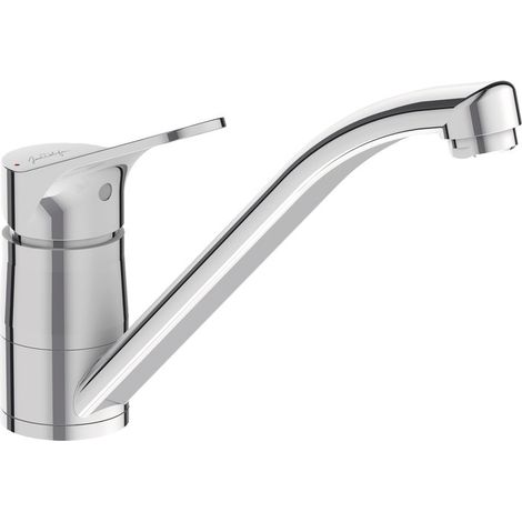 Jacob Delafon – Mitigeur de lavabo bec profilé 360° – Hauteur totale 178 mm – Hauteur sous bec 152 mm – Aérateur anticalcaire – Butée sensitive (1/3)