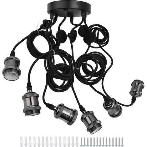 Support de lampe araignée à 6 bras réglables, style rétro et classique, à monter soi-même. (1/5)