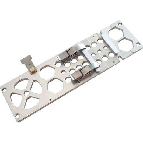 Équerre de scie circulaire sur rail de 340 mm, butée d'angle à droite argentée, compatible avec les rails de guidage Festool et Makita. (1/4)