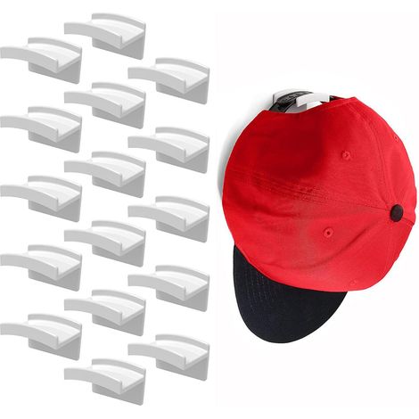 lot De 20 Crochets  Chapeau Auto-adhsifs Pour Casquette De Baseball Adapts Pour Montage Mural Sans Perceuse. Organisateur De Chapeaux (1/5)