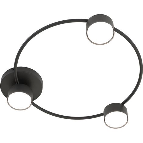 Plafoniera Moderna Zeus Acciaio Nero 3 Luci Gx53 Ip20 (1/5)