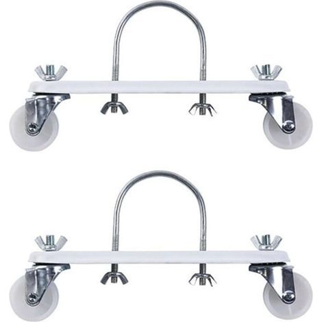 Lot de 2 supports de chauffage électrique pour radiateur - Base de roulette hydroélectrique - Support de poulie mobile spécial (blanc) (1/4)