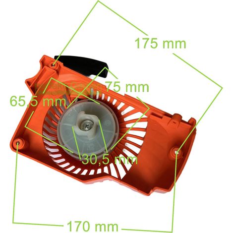 démarreur à recul pour tronçonneuse Brast MacAllister Fuxtec Scheppach Hyundai 38 ccm (1/3)