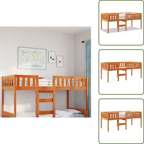 vidaXL Lit pour enfants sans matelas cire marron 90x190 cm pin massif