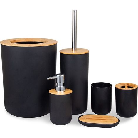 Timor Badezimmeraccessoires, 6-teiliges Set, schwarz (1/5)