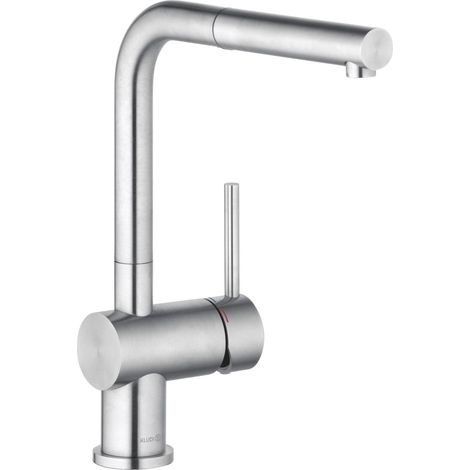 KLUDI L STEEL Mezclador monomando de fregadero, caño extraíble, (1/3)