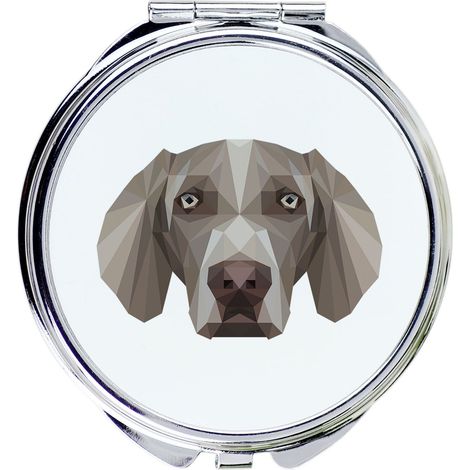 Weimaraner, Weimaraner - specchio con foto e iscrizione geometrica di Art-Dog (1/3)