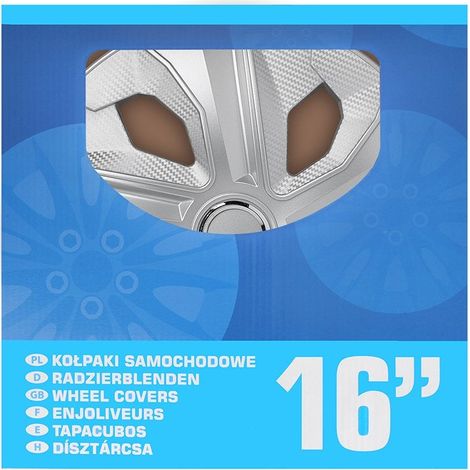 Ensemble denjoliveurs de roue 16 pouces argent carbone 4 pieces (1/5)