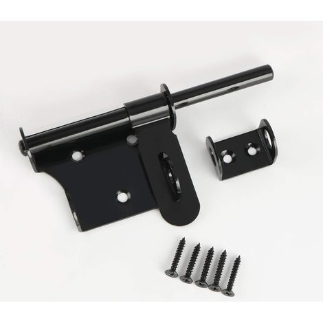 Verrou de portail, verrous de portail pour portails en bois, verrous de remise de jardin, 6 pouces, acier inoxydable noir mat (1/5)