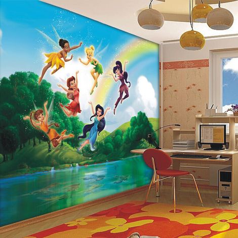 Papier peint XXL intisse La Vallée du printemps Disney Fairies 360X270 CM (1/4)
