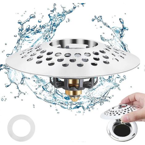 Universeller Badewannenstöpsel. Badewannenfilter (1,6–2,0 cm) mit Duschablauf-Haarfänger. Verbesserte Ausführung aus Messing (Pop-up).