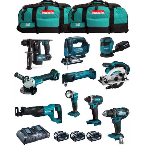 MAKITA Kit MK1001 (DDF482+ DHR171+ DGA504+ DTD152+ DJV182+ DSS610+ DJR186+ DBO180+ DTM51+ DML802+ 3x5,0Ah + DC18RD + 2xLXT600) (1/5)