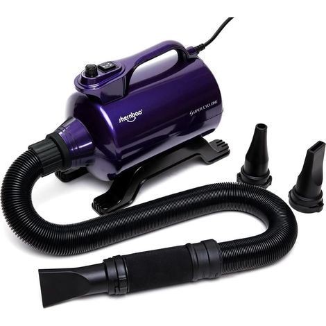 Sèche-Cheveux pour Chien Séchoir Animaux Pulseur à Haute Vitesse pour Chien 5.0 HP à variation continue(Violet) (1/5)