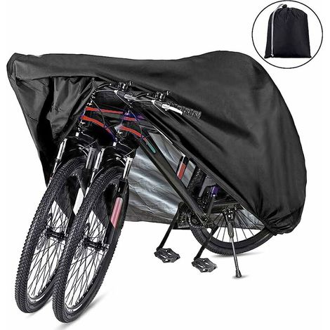 Housse de vélo pour 2 ou 3 vélos, imperméable à l'eau, tissu Oxford, anti pluie, soleil, UV, poussière, coupe-vent pour le rangement en plein air, housses de vélo pour VTT, route, vélo électrique, tri