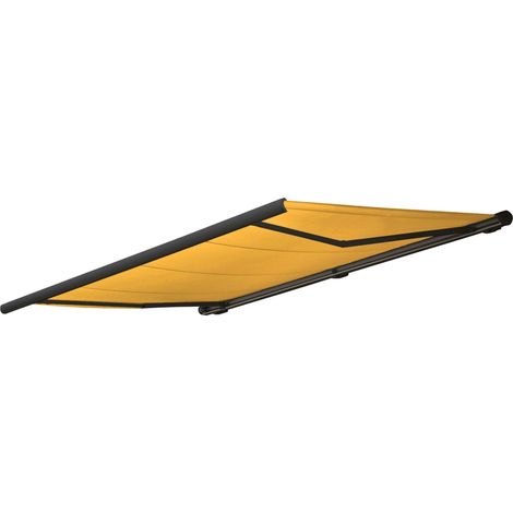 Funda de recambio para toldo T124, cofre completo Funda de recambio protección solar 5x3m, Poliéster amarillo