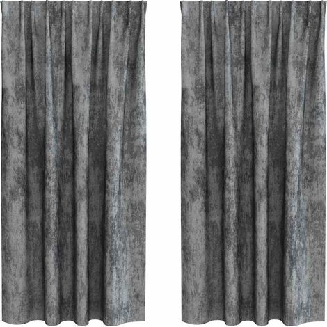 Rideaux en velours 2 pcs Gris 175 x 140 cm Velours (1/5)