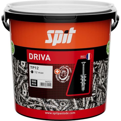 Selbstbohrender Metalldübel DRIVA TP12 für Gipskartonplatten - Eimer mit 500 Stück - SPIT - 060141