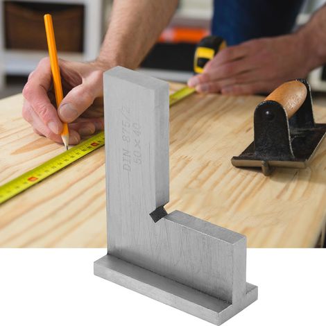 Hochpräziser, flacher 90°-Winkelmesser aus Kohlenstoffstahl mit Halter, Maschinenbauwerkzeug Nr. 1 (1/5)