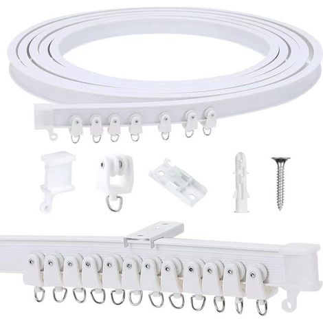 Rail de rideau, système de rideaux avec rail, séparateur de pièce, rail simple - fixation au plafond, 5 mètres (1/5)