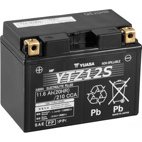 Yuasa – Batterie moto 12V 11Ah 210A – Technologie AGM sans entretien – Performance optimale pour motos et scooters (1/6)
