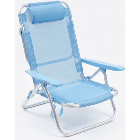 Spiaggina Mare Pieghevole Parigi Alluminio Giardino 53x62x77 cm Blu