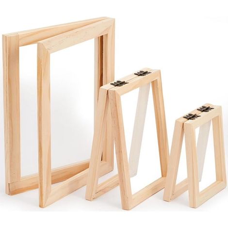 3moules en bois pour la fabrication du papier-Ensemble d'écrans en papier, adapté pourbricolage(A7,A6,A5) (1/5)