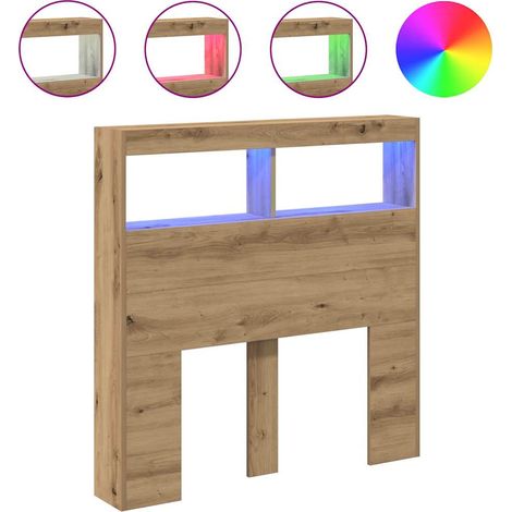 Maison Exclusive - Cabecero de cama con LED roble artesanal 100x1