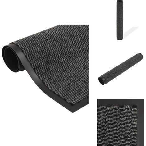 Paillasson rectangulaire 40 x 60 cm Anthracite - Tapis D'entrée - Paillasson Intérieur - Antidérapant - Entrée Maison - Nettoyage Sols (1/4)