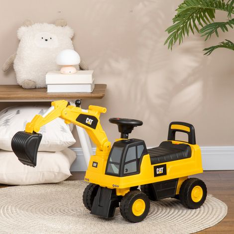 Pelleteuse électrique Caterpillar sous licence pour enfants, avec pelle avant et klaxon, 85 x 27,5 x 47,5 cm, jaune (1/5)