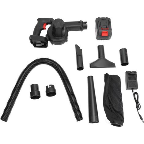 Soffiatore per foglie senza fili, soffiatore d'aria elettrico portatile con batteria e caricabatterie, potente aspiratore per foglie per patio, giardino e casa.