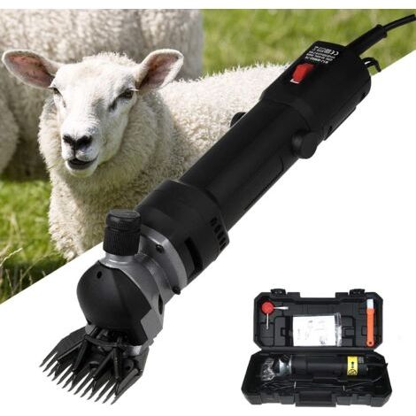 Cisailles à moutons électriques 1200 W, tondeuse à moutons portable avec 6 vitesses, cisailles à chèvres électriques pour moutons, chèvres, lamas, chevaux, alpagas, manteau épais et toilettage de poil (1/4)